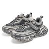Chunky Sneakers Mens Designer Tire Sole Sport Shoes Fashion Casual Leather Fabric Breathable Height Increased Platform Gym Shoes