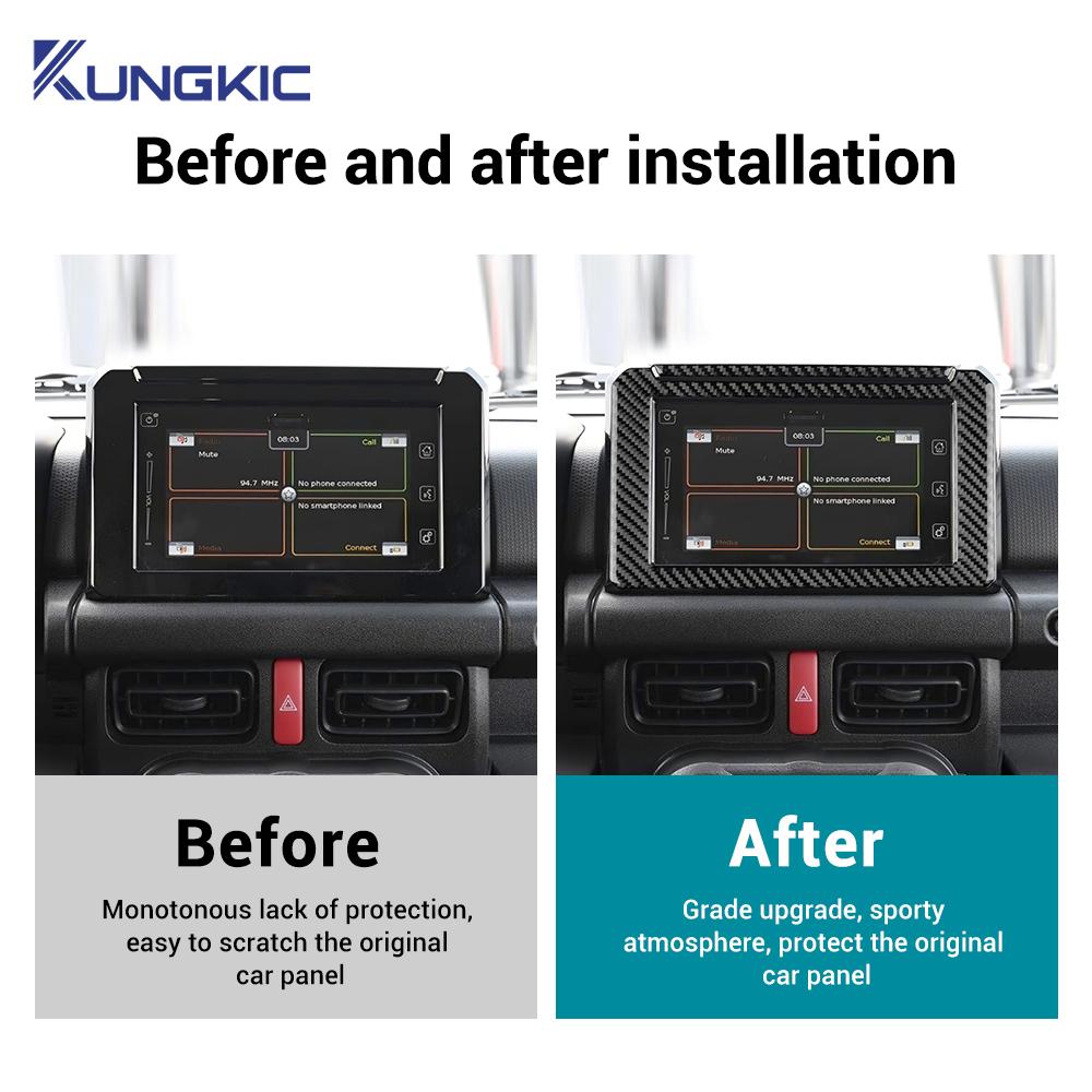 Real Soft Carbon Fiber Sticker For Suzuki Jimny 2019 2020 2025 2025 2025 2025 2025 LHD RHD Car Central Control Screen Frame Trim