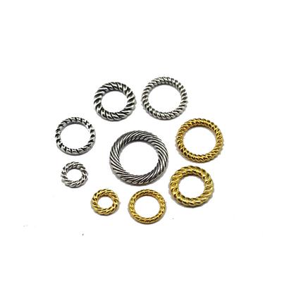 Acessórios para Joias Diy Feitos à Mão, Fivela de Conexão para Pulseira Anel Torcido de Corda de Cânhamo, Acessórios de Anel com Cauda Torcida Étnica Retro