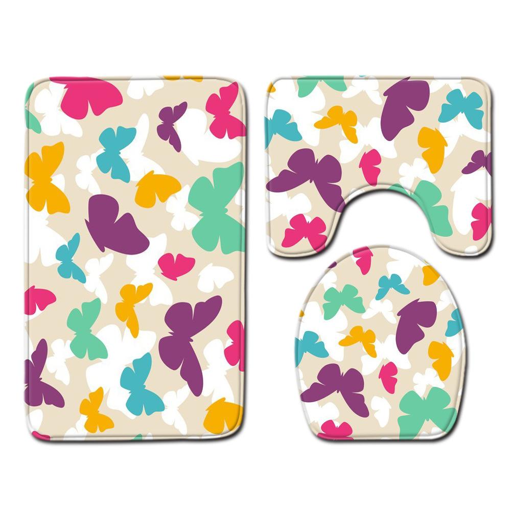 Bathroom Floor Mat Bathroom Mat Toilet Three-Piece Set