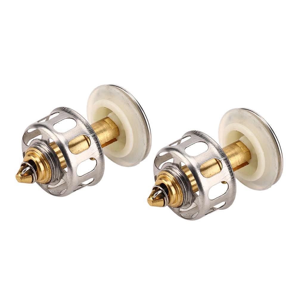 2pcs Sink Drain Stopper Universal Stainless Steel High Resilience Sink Stopper with Anti Clogging