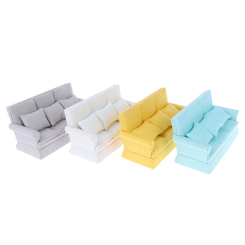 Mini Cute Sofa Pillows For Dolls Children Simulation Dollhouse Furniture Toys 1:12 Miniature Doll House