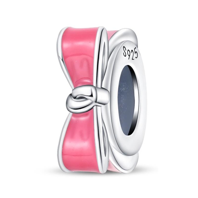 Sweet Pink Girl Modern & Cute Pet Cat & Glass Slipper Dangle Charm Fits Brand Bracelet Copper Jewelry Accessories