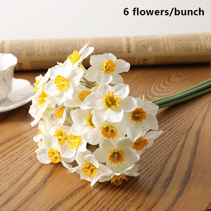 Pastoral Style Daffodil Bouquet Artificial Flowers Living Room Decoration Table Flowers Interior Decoration