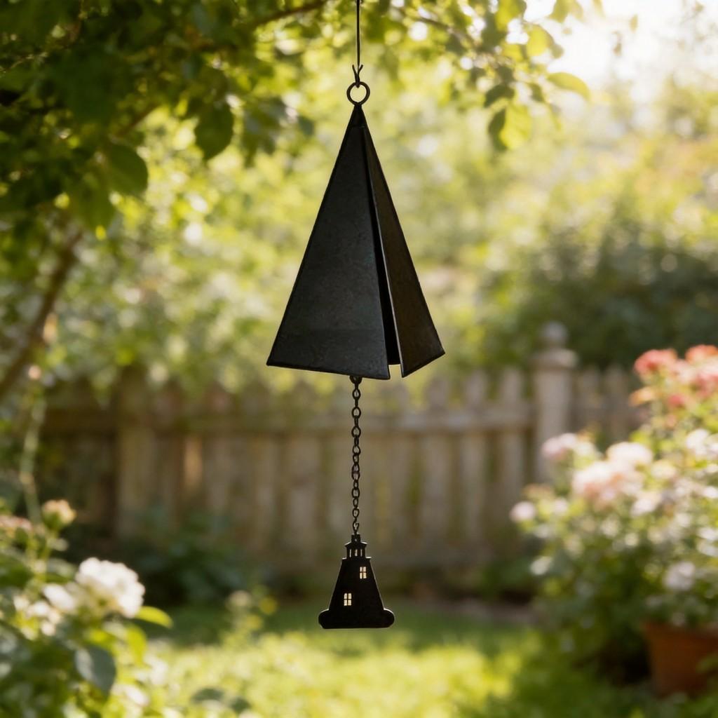 Windglocken Gartendekoration Mit Kreativem Dreieckigen Design Für Außenhofdekoration