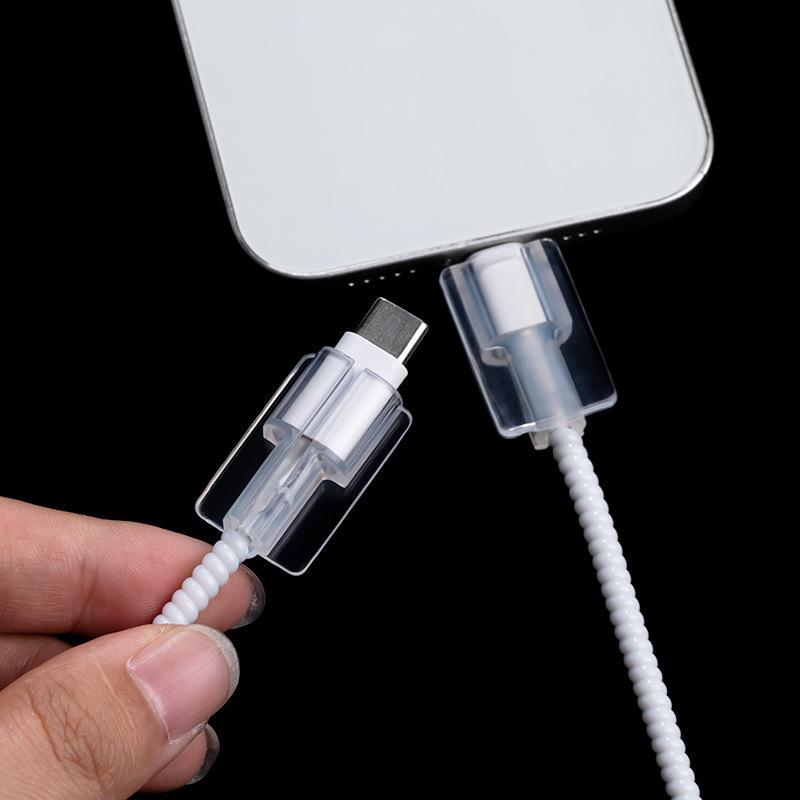 5/10/15 Pcs Phone Charger Cable Protector Clear Tpu Charger Cable Winder Anti-Breaking Wire Protective Sleeve