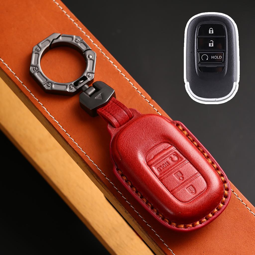 Genuine Leather Auto Key Fob Cover Case Housing Fit For Honda Civic 11Th Gen Accord Vezel Freed Pilot Zrv Ens1 Hrv Crv Auto Accessories