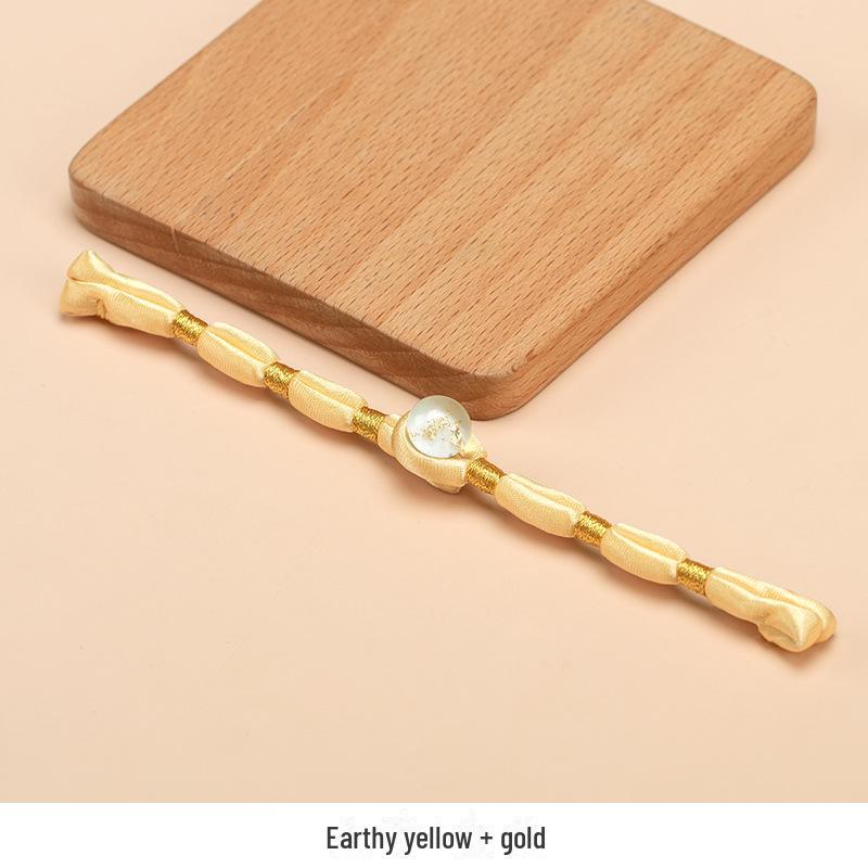 Hengmeihe Ręcznie Robiony Koralikowy Guzik Cheongsam ze Złotej Folii z Wykończeniem Złotą Nicią