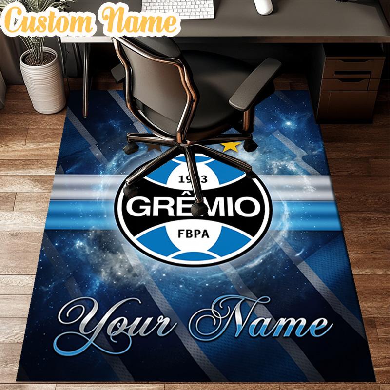 Custom Name Gremio Football Club Emblem Rug Office Rug Chair Mat Non Slip Carpet Rugs for Bedrooms Dining Room Living Room Home Decor Gifts