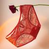 French Rose Lace Seamless Satin Panties – Women's Elegant Ice Silk Style