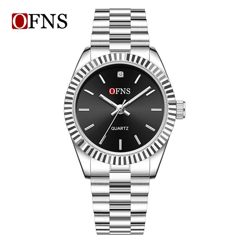 OFNS Classic Women's High-End Casual Luxury Quartz Wristwatch, Roman Numeral, Stud Design, Business-Commuting, Waterproof.