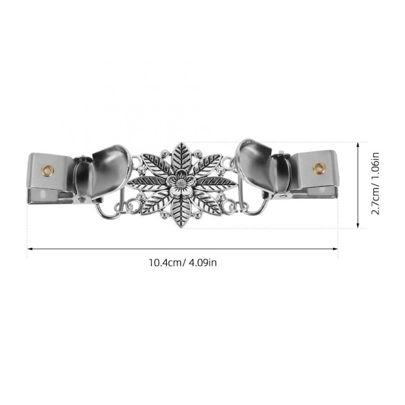 2-piece women's scarf clip set with floral decorative brooch