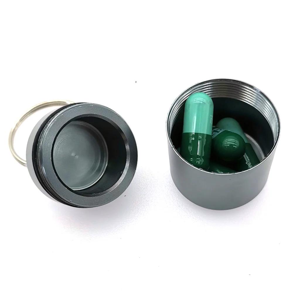 Aluminum Alloy Pill Keychain Holder Small Pill Box Pill Case Waterproof Pill Organizer Stonego Portable Pill Holder Keychain