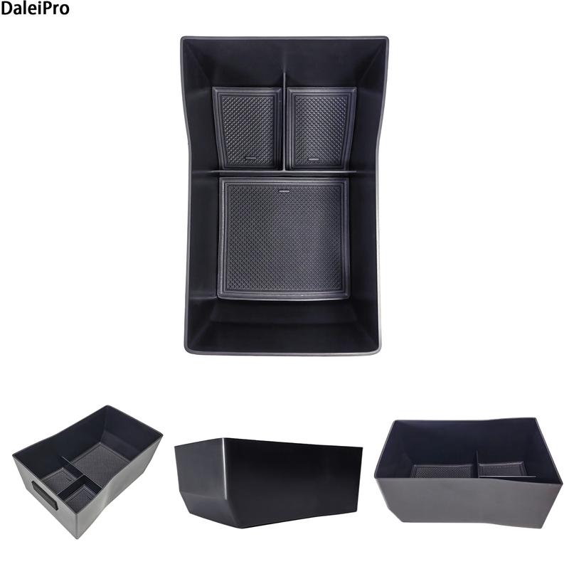 For Kona Hybrid Phev SX2 2024 2025 Center Console Organizer Tray Armrest Storage Box Layered Storage Box Tidying Car Accessories