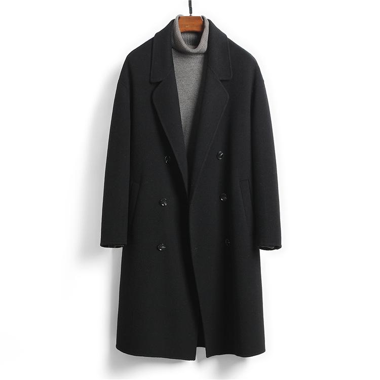 

New Autumn and Winter 100% Wool Coat Men s Long Woolen Coat Woolen Windbreaker 4XL