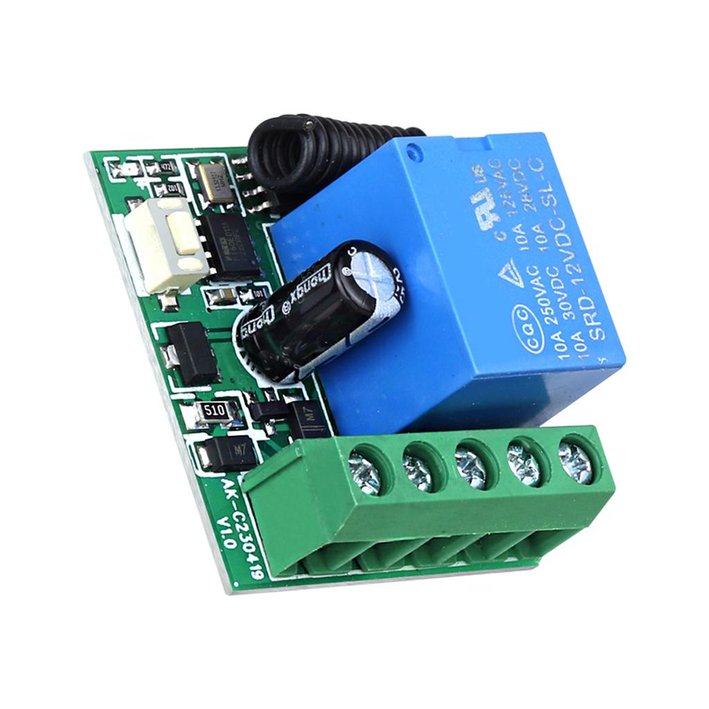 433MHz DC12V 1 Channel Wireless Relays Remote Control Switches Receiver Transmitter Remote Controller For Garage