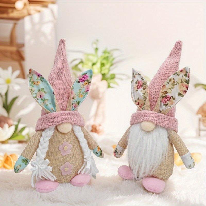 Easter Bunny & Rudolph Gnome Decor – Faceless Doll Ornaments for Festive Celebrations