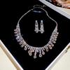 Elegant Rhinestone Inlaid Square Clavicle Necklace Set - Stylish, High-End Design for Women