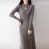 Women Sweater Dress 100% Wool MODERN NEW SAGA Turtleneck Knit Long Pullover Winter Jumpers Wool Long Dress Female