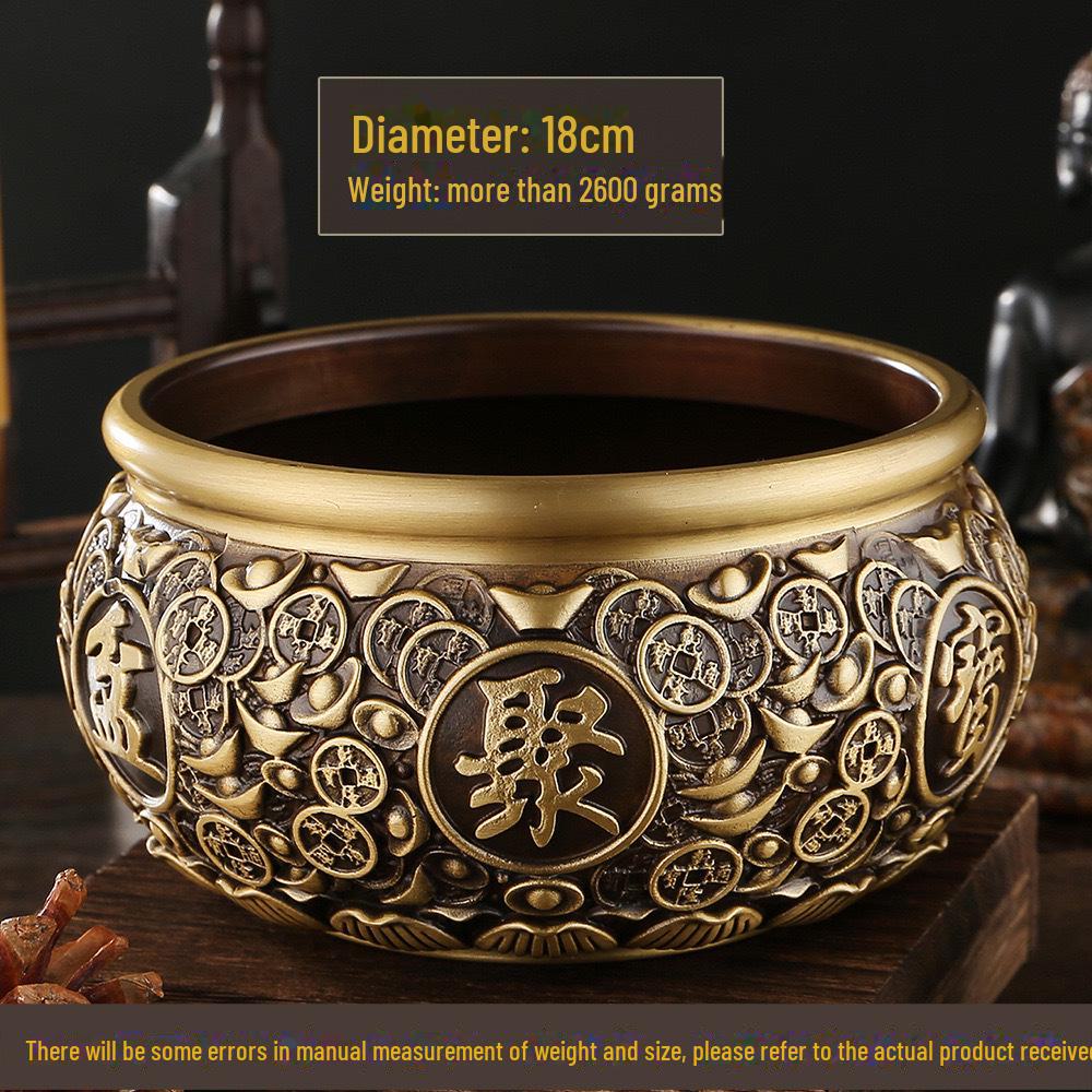 

Велика латунна скарбничка в стилі ретро з рогу достатку — прикраса та подарунок для офісного столу