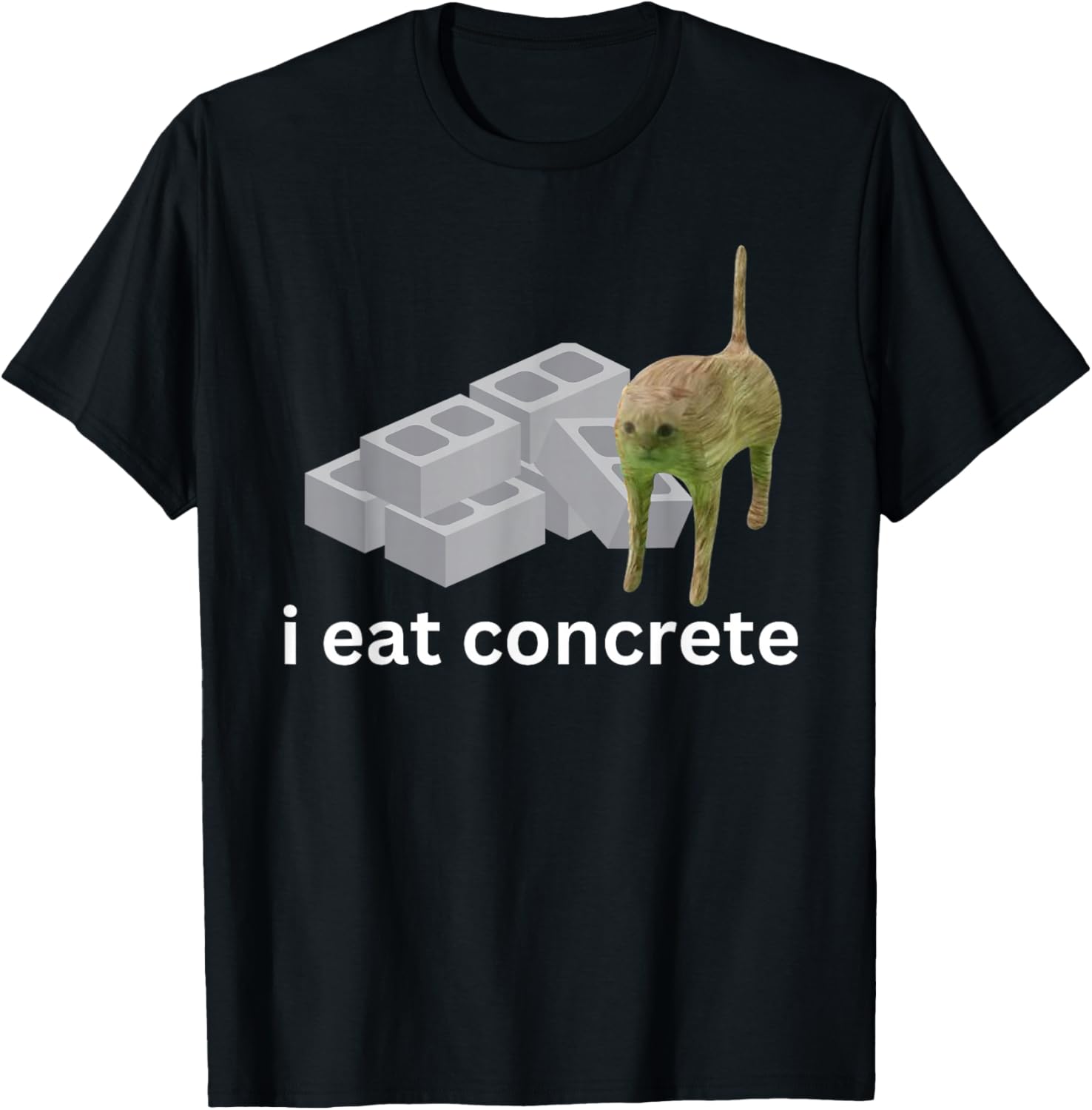 

Streetwear Vintage I Eat Concrete T Shirt Womens Unisex Cotton Tee Casual Summer Oversized Loose Novelty Creativity ironic humor S