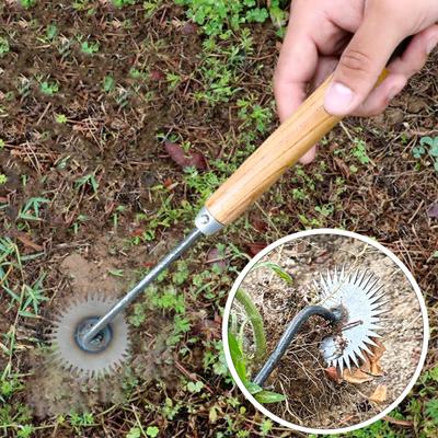Weeding Artifact Weed Puller Tool with Ergonomic Handle Sharp Tines Rustproof Versatile Design Simple Operation Uprooting Weeding Tool