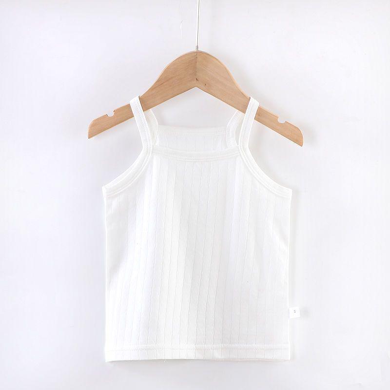 Girls Pure Cotton Camisole Pajama - Tagless, Breathable, Solid Color Summer Sleepwear 100 (Height 90cm)