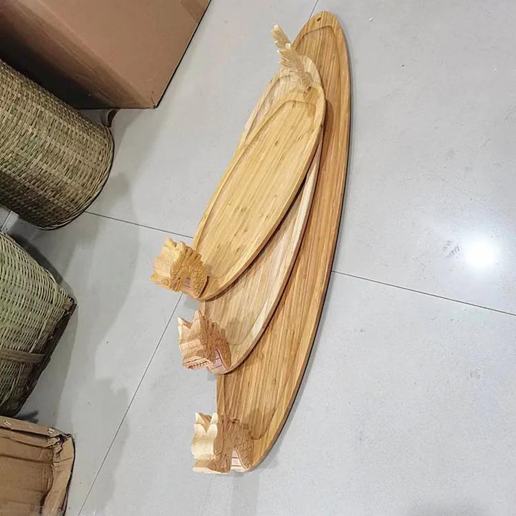 Creative sushi boat, sashimi dragon boat platter, seafood platter, container, bamboo wood sushi tableware, sashimi, bamboo boat