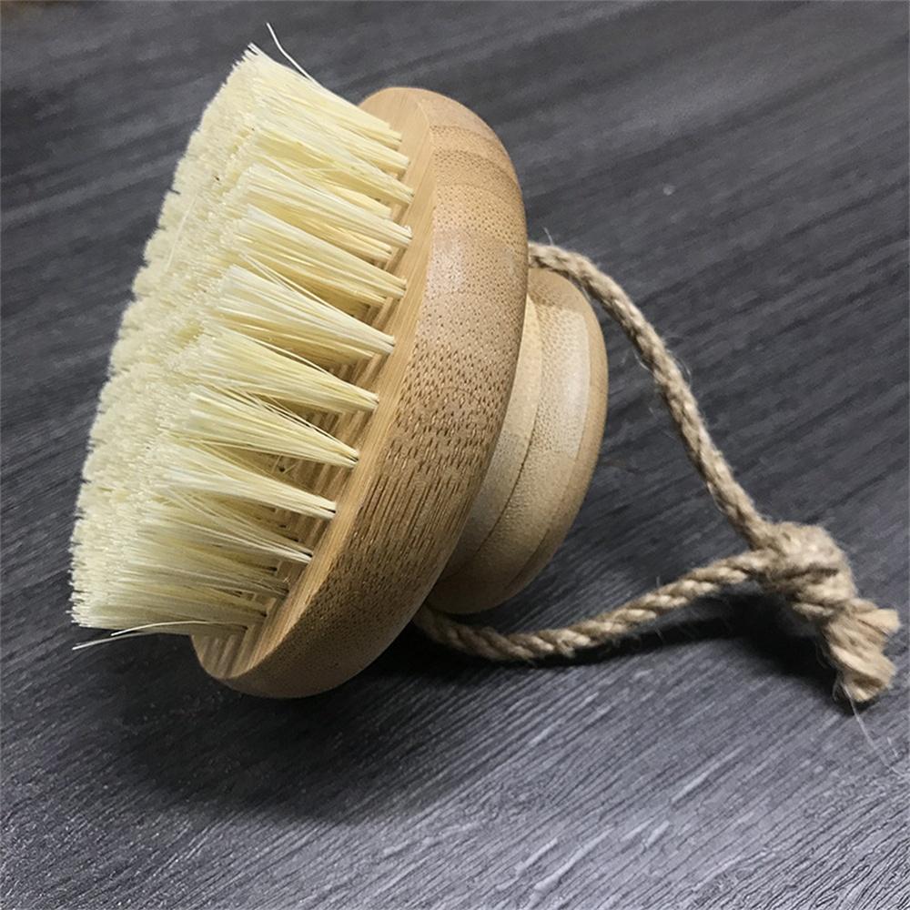 

Natural Bristle Brush Wet and Dry Body Brush Exfoliator with Soft Bristles Home Body Scrub Brush Body Fat Massager Brush Tools