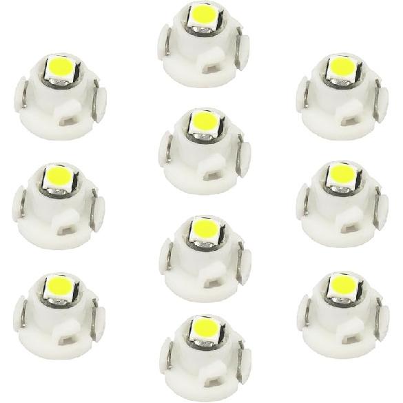 WLJH 10x Ice Blue T4.2 Neo Wedge Led 3030 Chip 10mm Base Car trument Cluster Led Bulb Dashboard Gauge Bulb HVAC AC Heater Climate Control Lamps
