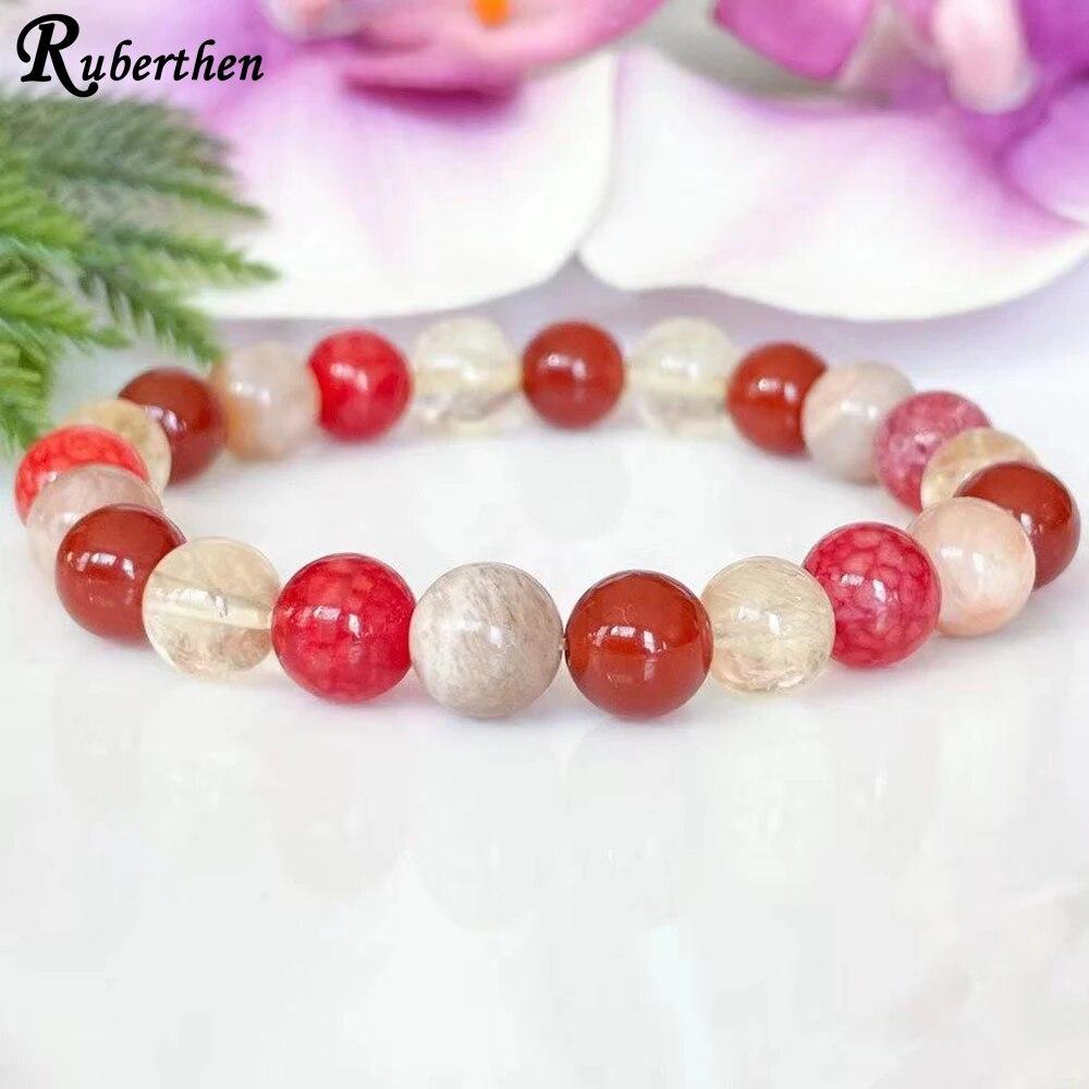 

Ruberthen новый дизайн цитрин солнечный камень сердолик красный агат смесь драгоценных камней браслет женский сакральная чакра йога мала энергетический браслет