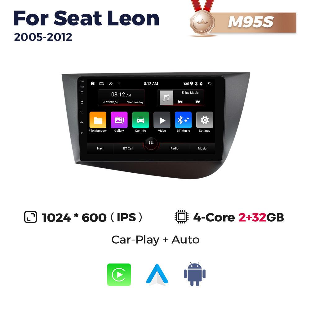 8-Core 8+256G Android Car Radio Stereo For Seat Leon 2 MK2 LHD 2005-2012 Video Player GPS Auto Wireless Carplay 2Din Head Unit