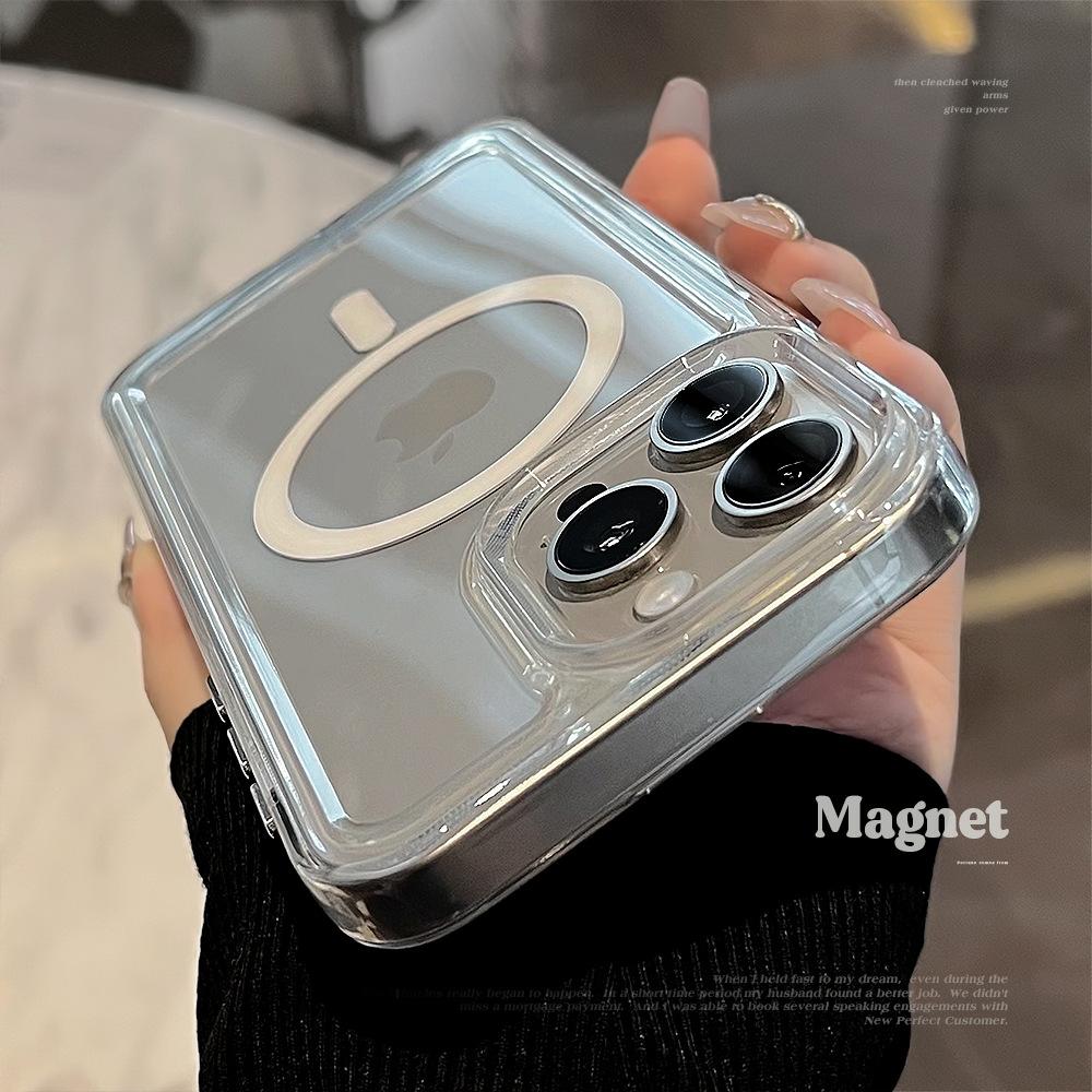Space Shell Magnetic Suction IPhone 16 Apple Phone Case 13Promax Acrylic Anti Fall 14 Suitable for 15 Advanced Hard