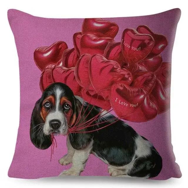 

Цвет Милый Мультяшный Питомец Собака Наволочка Подушка Диван Дом Автомобиль Украшение Животное 66x66cm бордовый