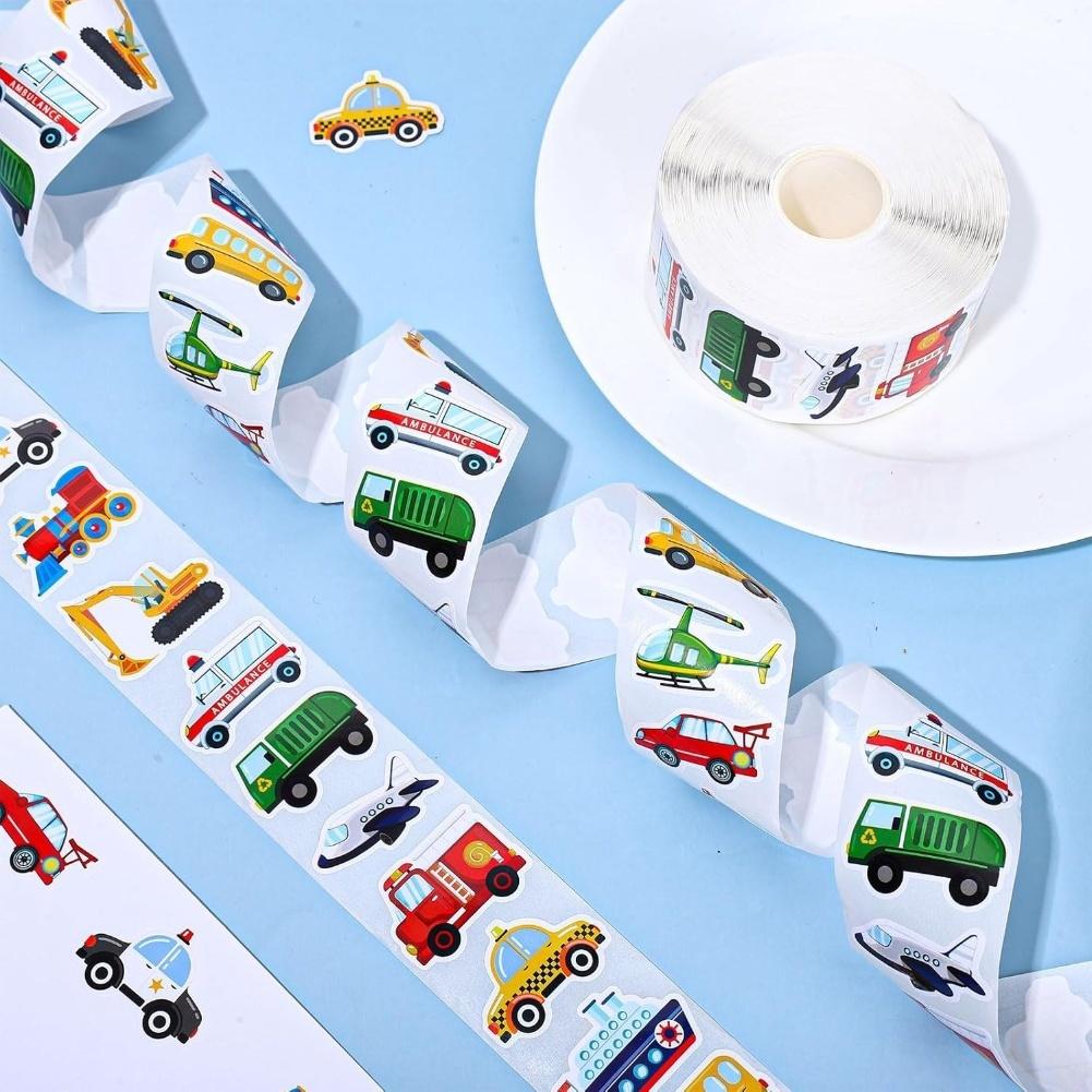 Transport vehicle stickers roll with For cars buses trucks and planes 500 pieces for creative decoration of personal items