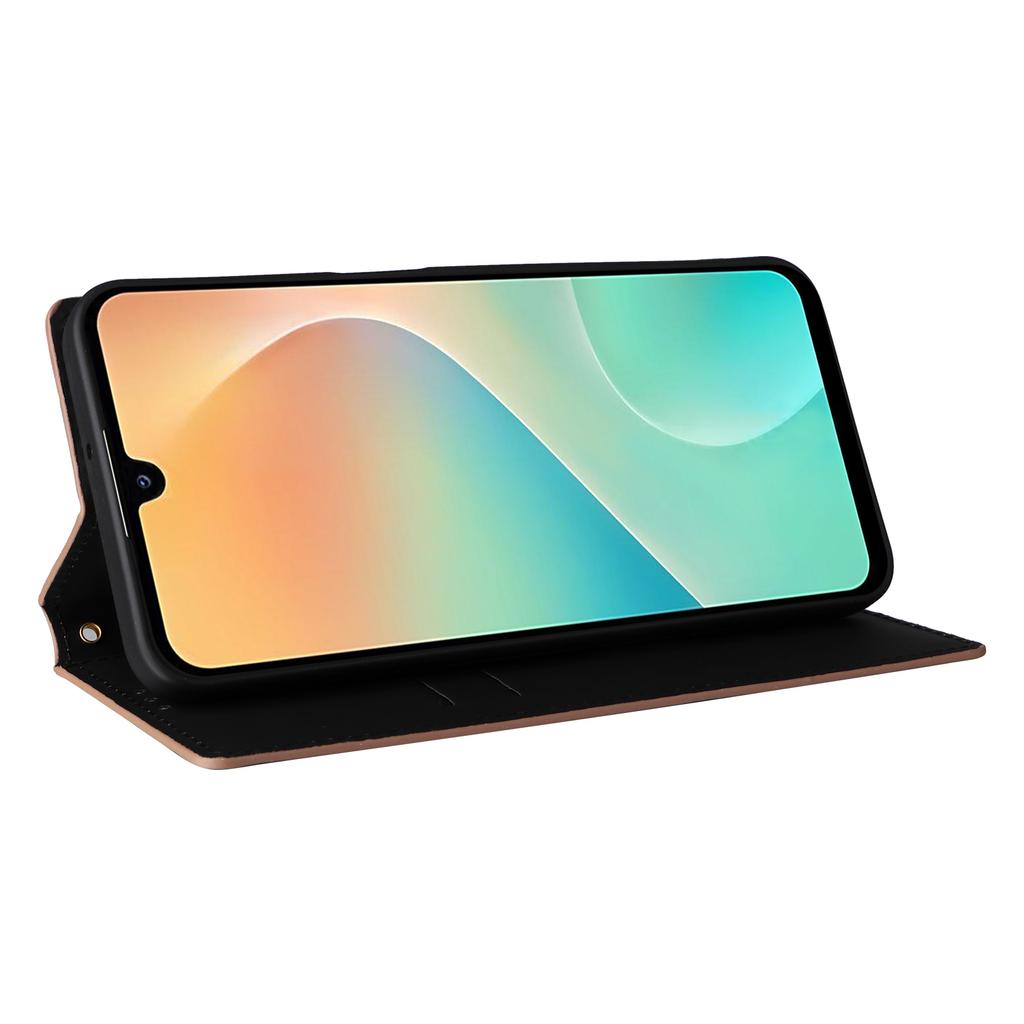 Etui portfelowe ze skóry z wytłoczonym rombem na Samsunga Galaxy M36 5G