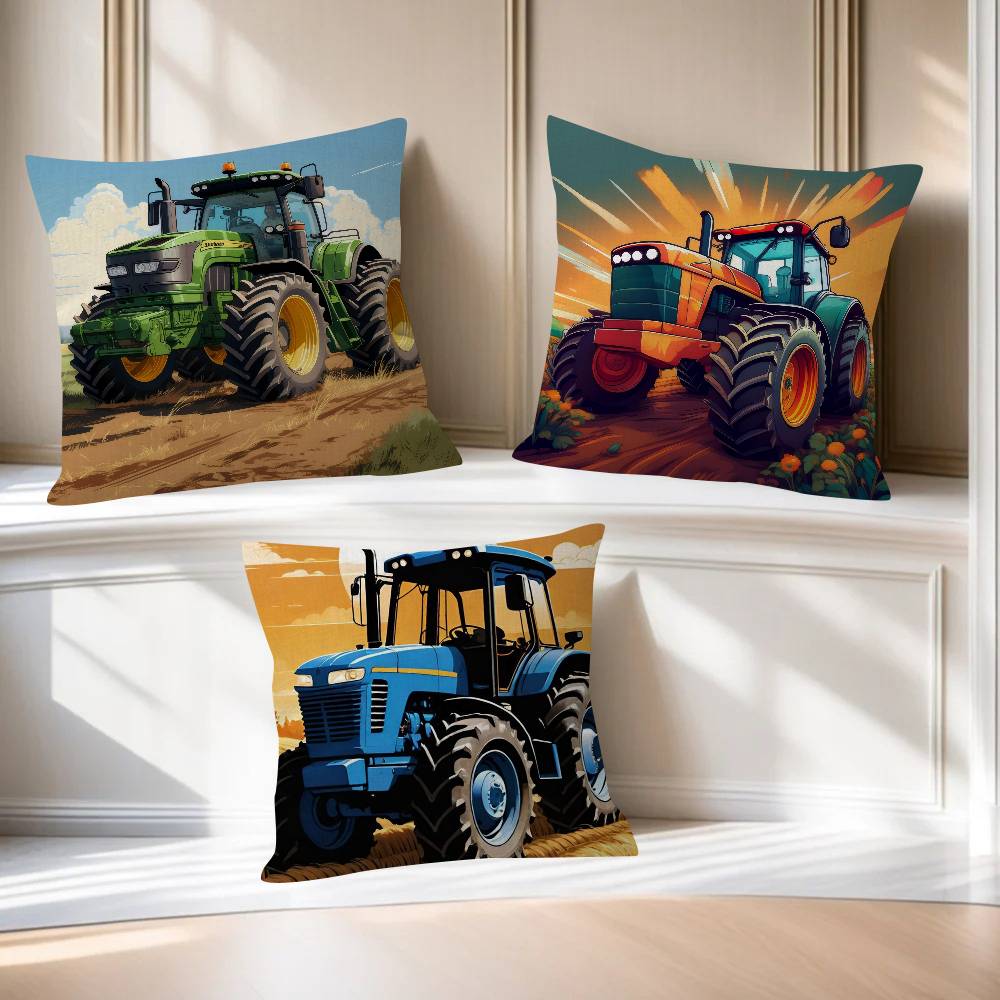 Car Tractor Decorative Cushion Cover Pillowcase Upholstery Sofa Throw Pillow Home Decor Pillowcas