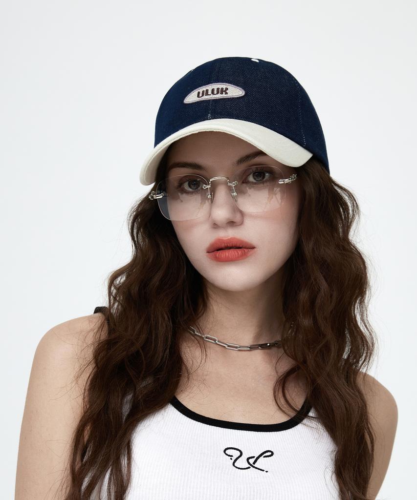 ULUK Essential Circle Denim Two-Tone Ball Cap_Ivory