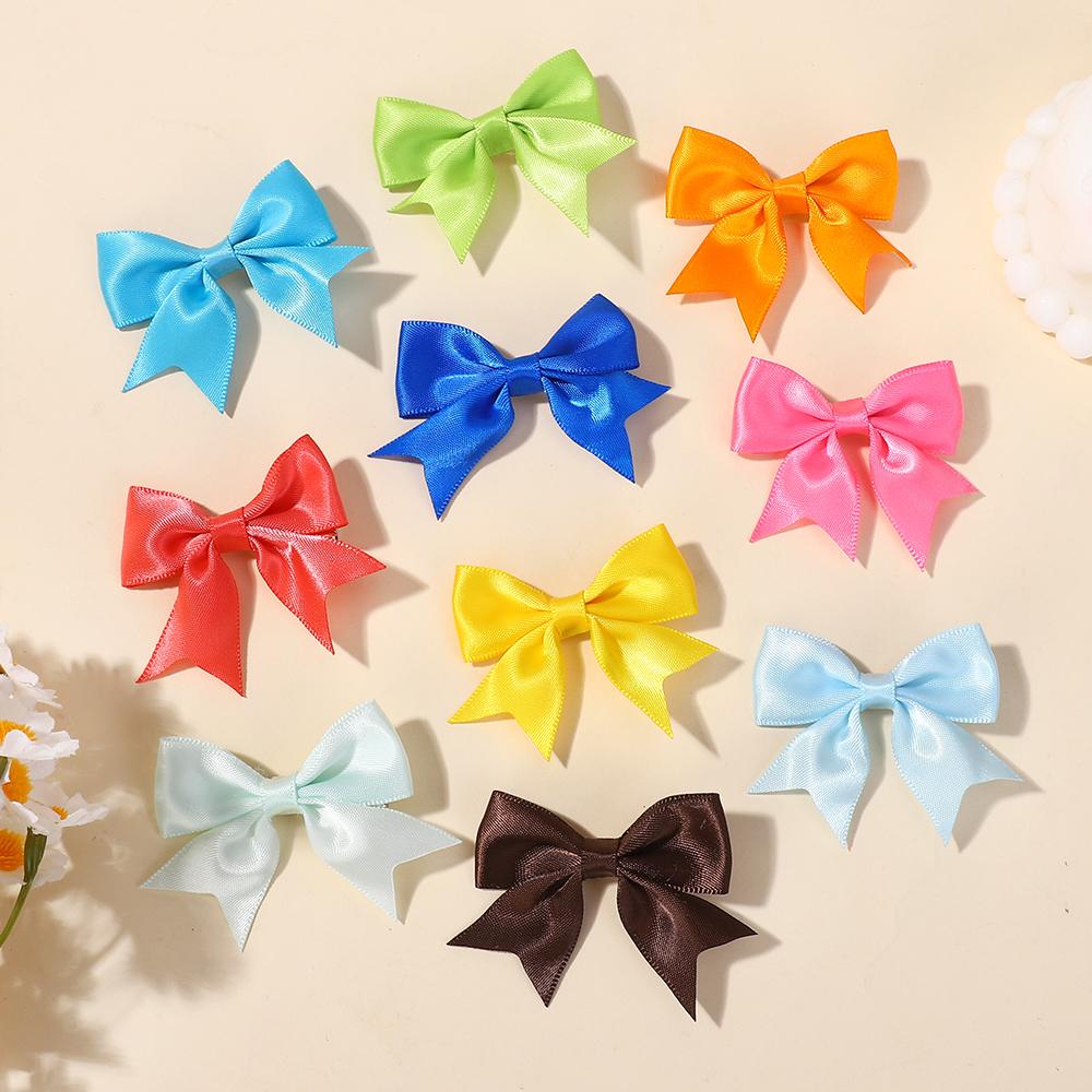 50Pcs Mini Cheer Bows Hair Clip Random Color Hairgripes Delicate Ribbon Hair Bows Hairclip Girls Sweet Headdress