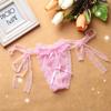 Sexy Open Cut Thong Lace T Pants Women's Underwear Solid Transparent Low Waisted Large Size Sexy Lace Up Panties