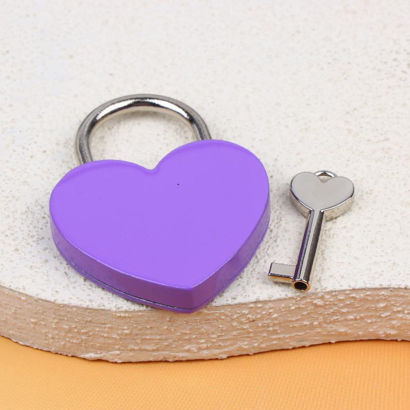 45*59*8Mm Heart Shaped Padlock With Matching Keys Romantic Metal Love Locks For Travel Wedding Gift Diary Bag Luggage Decor