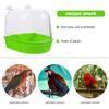 Bird Bath Covered for Small Birds Parrots Canary Cage Bathtub Plastic Semi Transparent Bath Shower Bowls Covered for Birds