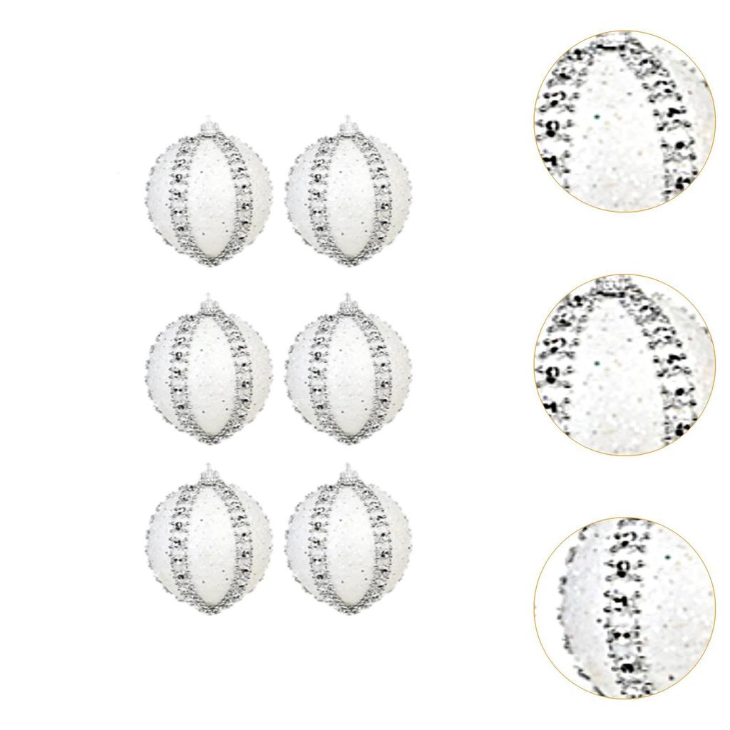 Set of 6 Christmas Ornaments for Tree, DIY Hanging Balls 5.5cm