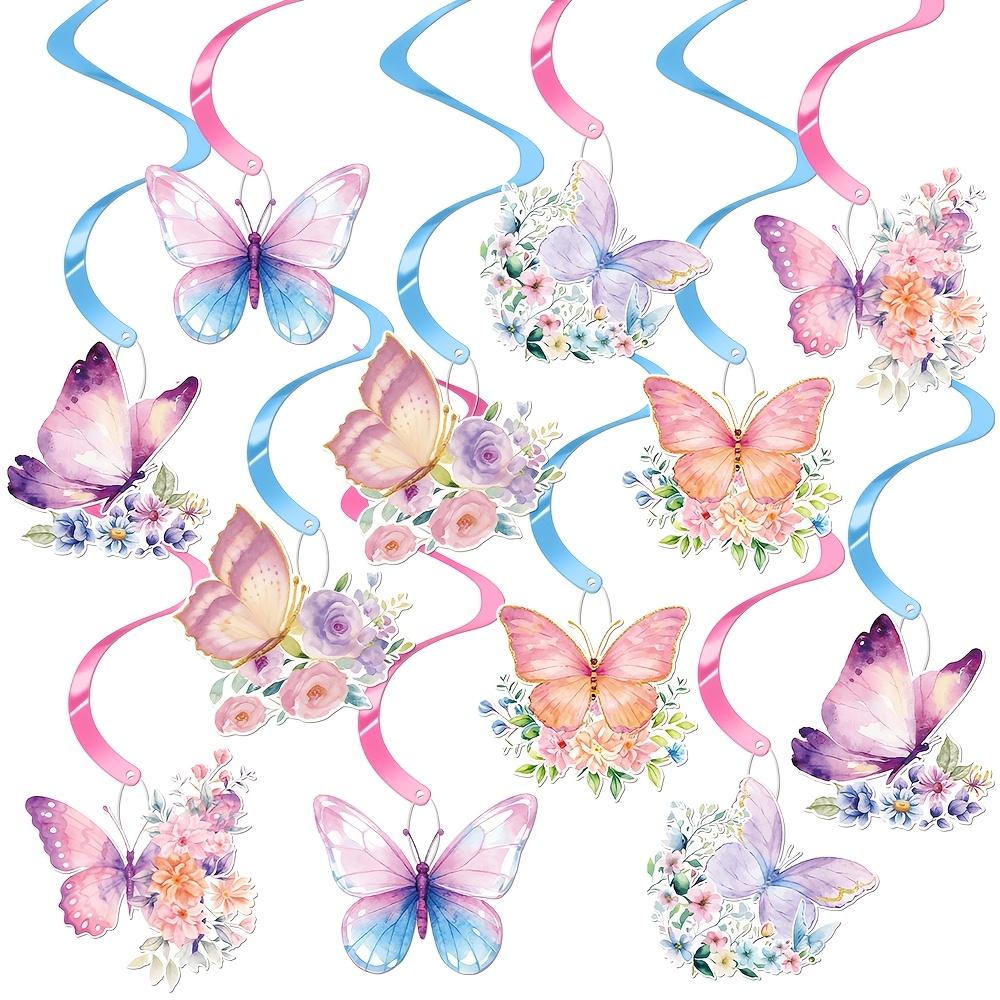 WTEMPO Butterfly-Themed Party Decorations, Spiral Butterfly Hangings, Suitable for Butterfly-Themed Parties and Birthday Celebrations