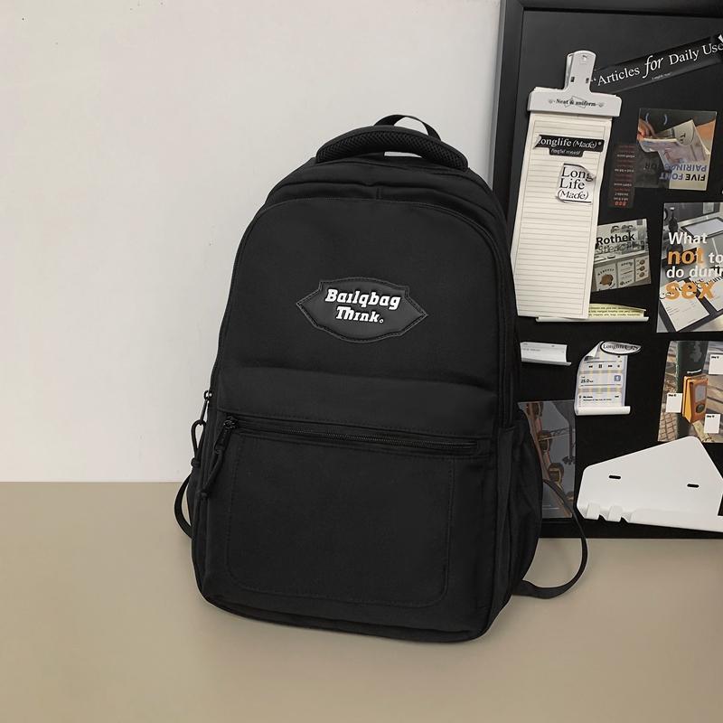 Color Block Student School Bag Men's Large Capacity Backpack Women Travel Couple Bag