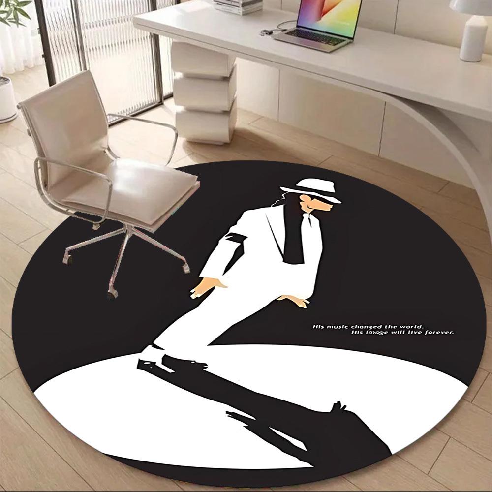 1PC Michael Joseph Jackson Office Round Area Rug, Indoor Mat Suitable For Office, Under Office Chairs Bedroom Living Room Home Decor, Room Deco110