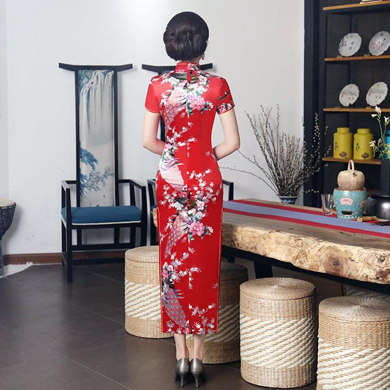 12 Colors Elegant Chinese Cheongsam Dress Women's Traditional Chinese Dress Qipao Costume