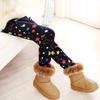 Girls' Fleece-Lined Leggings: Autumn/Winter Children's Printed Slim-Fit Thermal Pants - Outerwear Long Pants