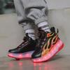 Dětské dvoukolečkové otočné tlačítko LED dobíjecí svítící kolečkové brusle dvouřadé boty Heelys kolečkové brusle boty