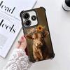 Cute Highland Cow Plating Phone Case For Xiaomi Redmi Note 14 15 Pro Plus 13 12 11 11S 11T 10 9S 9 5G Anti-Fall Airabag Cover